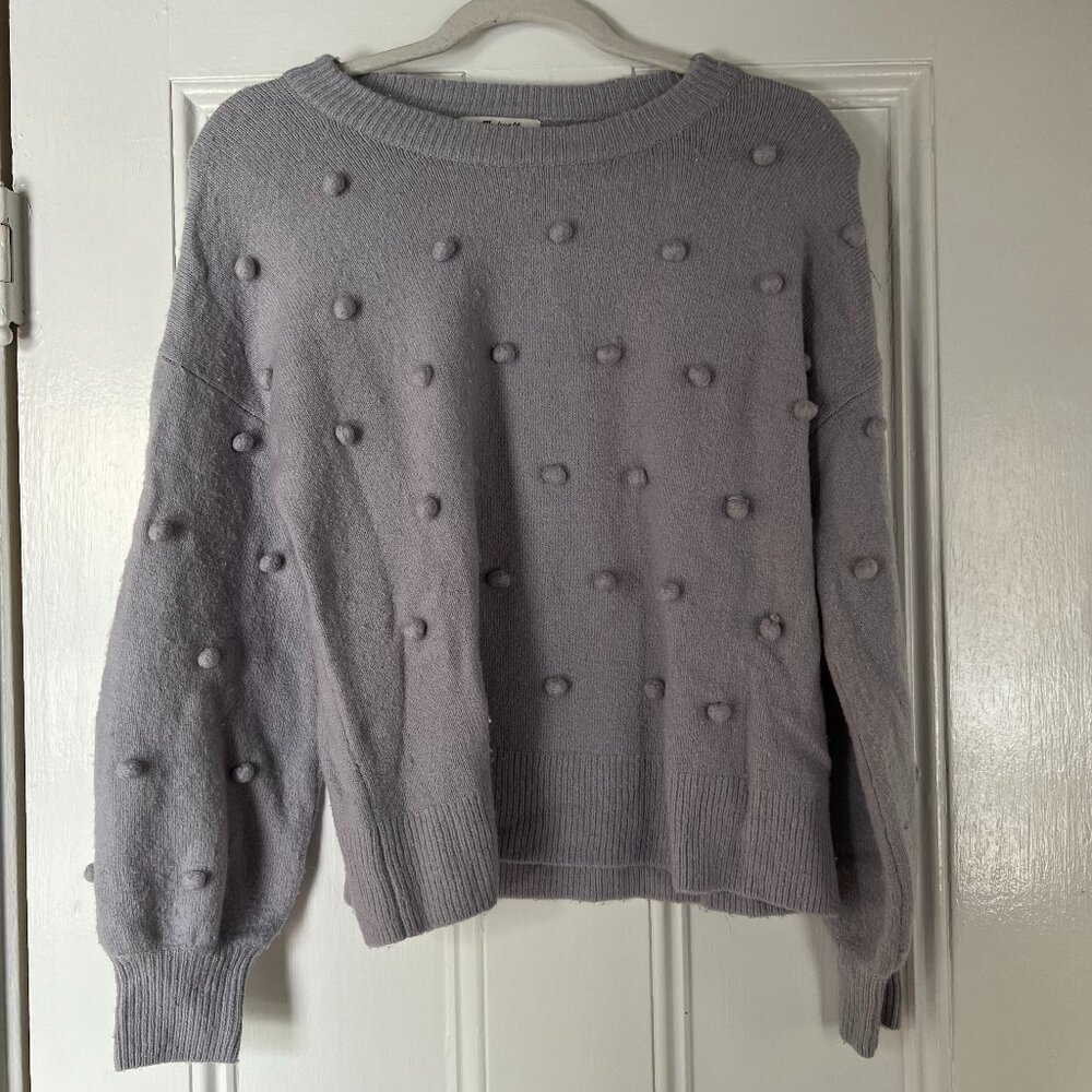 Madewell Brockton Bobble Sweater - Lavender Pom Pom